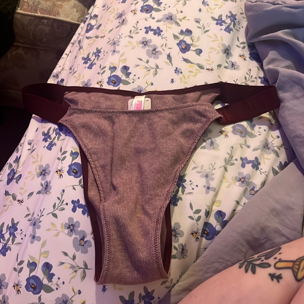 Pink Brazilian cut panty size L. Maroon Color